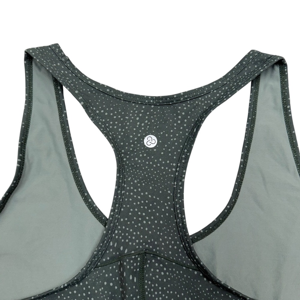 Zella Tank Top Womens XL Green Dotted Racerback Activewear Sport Shirt